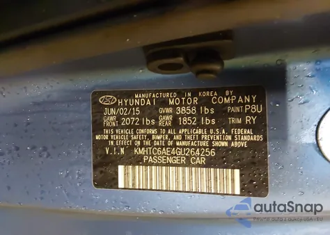 2016 Hyundai Veloster Turbo Rally Edition from USA, damaged, VIN KMHTC6AE4GU264256